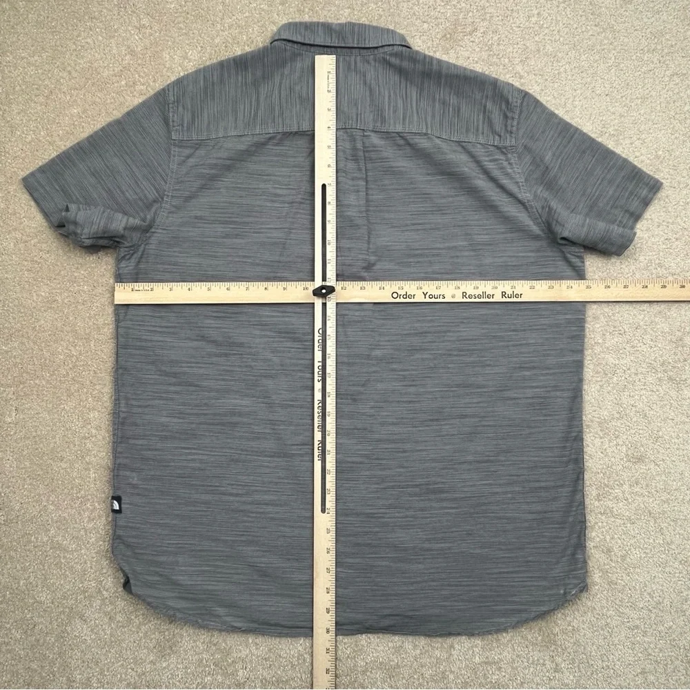 North Face Shirt Adult Extra Large Gray Button Up Hiking Casual Outdoor Men